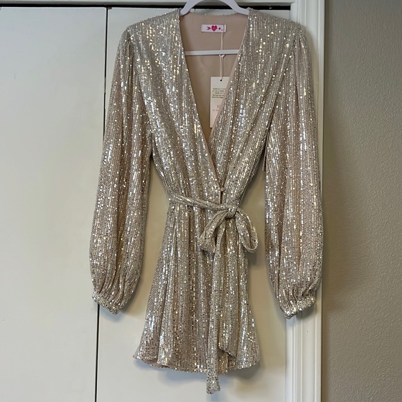 buddy love sequin wrap dress BuddyLove | Adeline Sequin Wrap Dress
